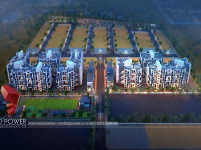 3d-visualization-service-3d-rendering-visualization-township-birds-eye-view-night-view-Chandrapur